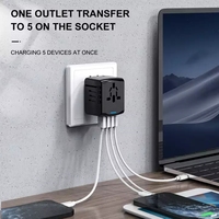Adaptor Perjalanan Universal dengan Pengisi Daya USB dan Tipe-C Pengisi Daya Dinding Ponsel Universal Perjalanan Internasional P OEM 2000w MAX