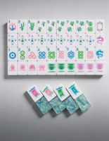 Ensemble de jeu de Mahjong américain de luxe bleu lac, kit complet de tuiles avec cartes Joker pour les rassemblements
