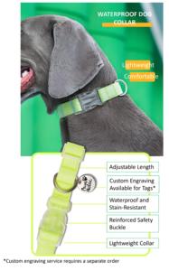 M amarillo impermeable perro Collar Durable sólido patrón elegante personalizado de lujo estilo Simple perro caminando al por mayor OEM ODM - Product Image 4