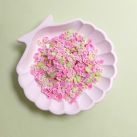 Tranches de fleurs de printemps en pâte polymère, mélange de feuilles de cerisier rose et vert, pour remplissage de slime et moules en résine époxy, pour la création de loisirs créatifs DIY