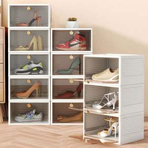 Haogle - Organizador de Zapatos de Plástico PP al por Mayor, Caja de Almacenamiento de Zapatos Apilable, Caja de Zapatos Plegable Combinable DIY - Product Image 1