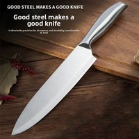 Couteau de chef Santoku en acier inoxydable, lame de 18,5 cm, style minimaliste moderne, usage commercial, éplucheur de fruits/légumes
