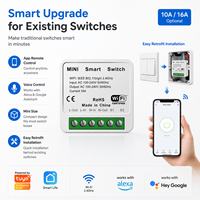 Módulo de Interruptor Inteligente WiFi Tuya de 16A, Control por Temporizador, Mini Interruptor de Pared, Control por Voz a través de Aplicación, para Actualización de Interruptores Existentes