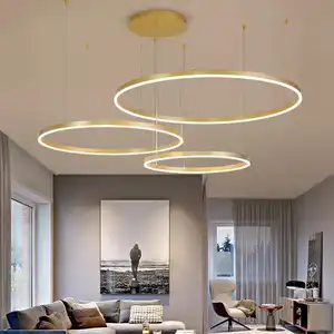 Minimalist Home Rings Ceiling chandelier 3 ring Hanging Lamp Gold 220 Volts Large Led Chandeliers Modern Pendant Lights