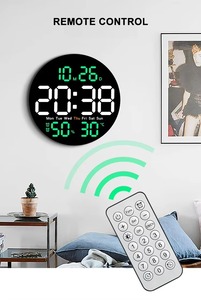 Modern Shaped Electronic Colorful Brightness Adjustable Temperature Display <b>LED</b> Digital Desk Wall <b>Clock</b> USB Powered Home Bedroom - Product Image 4