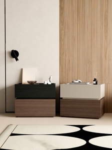 Comodino in Legno Modulare Stile Minimalista Italiano Moderno con Unità di Stoccaggio Compatta e Dimensioni Personalizzabili - Product Image 3