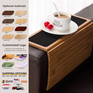 Plateau d'<span class=keywords><strong>accoudoir</strong></span> de canapé en bambou avec support de téléphone, table d'appoint à clipser pour boissons, plateau d'<span class=keywords><strong>accoudoir</strong></span> peu encombrant pour accoudoirs de canapé larges - Product Image 1