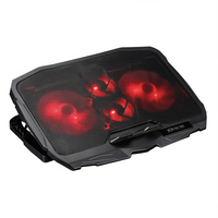 Xtrike Me FN-802 Support de refroidissement pour ordinateur portable avec 4 ventilateurs à roulement à billes (120x120x25mm), rétroéclairage RGB, interface USB, dissipateur thermique en plastique, 22dBA