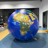 Globe terrestre gonflable géant personnalisé en usine avec éclairage LED, imprimé UV pour la publicité événementielle, les expositions, la décoration, commande en gros