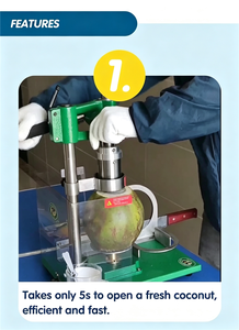 Machine manuelle commerciale 2-en-1 pour ouvrir les noix de coco, presse à main pour percer et peler les noix de coco vertes, idéale pour les magasins de fruits et les bars à jus - Product Image 2