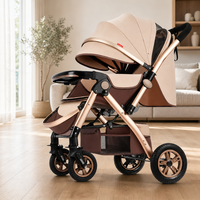 Poussettes pour bébés en gros, version pliable avec cadre en alliage d'aluminium, roues EVA élargies, plateau repas de luxe, capacité de charge de 20 kg
