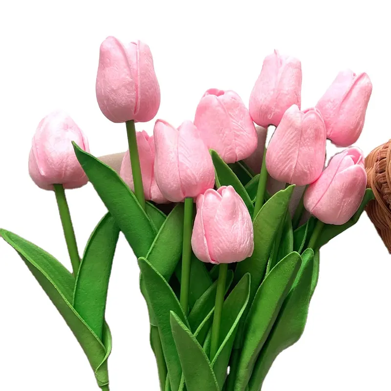 Tulipes artificielles de qualité supérieure pour les mariages PU Saint Valentin Fausses fleurs