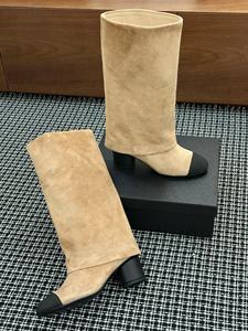 Botas Largas hasta la Rodilla para Mujer, Marca Original Serie CC, Zapatos de Caminar de Pierna Ancha, Parte Superior de Gamuza, Suela de Goma con Amortiguación - Product Image 4