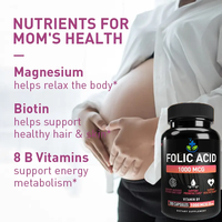 Ausreson Pure Vitamine B9 Acide Folique Complément Prénatal 400mcg Capsule Multivitaminée Fer Zinc Naturel Halal Capsules d'Acide Folique