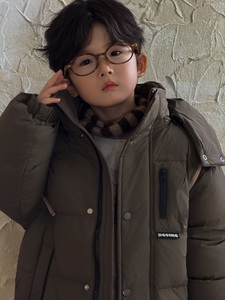 Unisex trẻ em của mùa đông xuống áo khoác trắng vịt Polyester/Nylon rửa sạch Windproof trùm đầu dây kéo túi 6-13y ODM/OEM bán buôn - Product Image 4