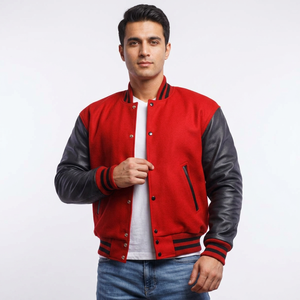 Veste de sport de haute qualité OEM avec broderie, boutons, matelassage épais, style oversize, veste de baseball pour hommes - Product Image 1