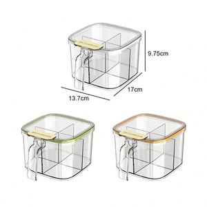 Our Grids Household Kitchen <b>Spice</b> Salt Seasoning Storage Dispenser Box Plastic Condiment Container <b>Jars</b> with Lids and Spoon - Product Image 3