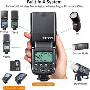 NOUVEAU Flash <span class=keywords><strong>Godox</strong></span> <span class=keywords><strong>TT600</strong></span> professionnel TTL sans fil 2.4G 1/8000s universel pour appareil photo, en stock - Product Image 4