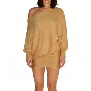 Abito Mini Asimmetrico Monospalla Dorato Metallizzato da Donna, Vestito Aderente Drappeggiato per Feste Sehefashion - Product Image 5