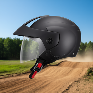 Casco de Motocicleta 3/4 D0100HRIVHP Talla L con Ranura Integrada para Bluetooth para Motocross, Cierre Rápido - Product Image 2