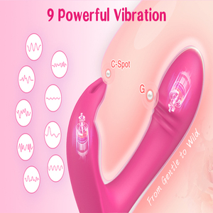 Vibrateur de culotte rose rouge portable avec télécommande par application, étanche IPX7 et 9 vibrations puissantes pour le point G et le <span class=keywords><strong>clitoris</strong></span> - Product Image 6