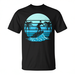 Camiseta Vintage Retro de Surf y Atardecer, para Amantes de la Playa y Surfistas, Ropa Promocional - Product Image 2