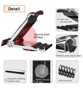 Support mobile en silicone pour voiture, carte de numéro de stationnement <span class=keywords><strong>temporaire</strong></span>, support de téléphone pour 4 à 6 pouces - Product Image 5