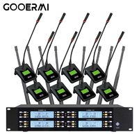 Système de microphone sans fil UHF UGX-8G 8 canaux avec 8 microphones de conférence à col de cygne, ensemble de microphones professionnels pour pupitre de bureau