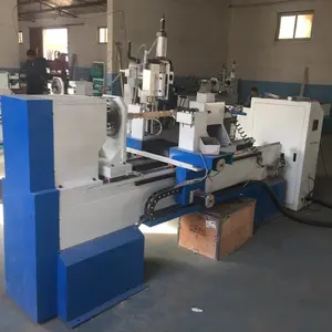 Servo motor wood torno turning lathe with 3kw spindle for processing of stair post table legs