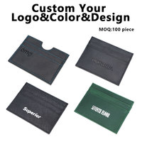Dompet Kartu Kulit Asli Anti RFID Model Slim Warna Cokelat Vintage dengan Logo Kustom, Bahan Kulit Crazy Horse untuk Pria
