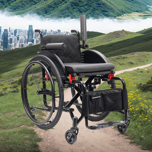 Fauteuil roulant sportif multifonction pliable autopropulsé certifié <span class=keywords><strong>CE</strong></span>, aluminium, 24 pouces, frein à main de 4 pouces, 13 kg, garantie 1 an - Product Image 2