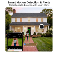 Caméra de sécurité intelligente WindowCam 2K 3MP - Montage sur fenêtre pour appartements locatifs - Sans perçage - Vision nocturne couleur - Détection de mouvement