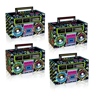 DD201 80s Novelty Boom Favor Box Retro Radio Cassette 12 PCS Paper Gift Boxes Goody Candy Treat Boxes for Hip Hop Party Supplies