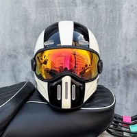 Casque moto intégral en fibre de verre sécurité rétro certifié