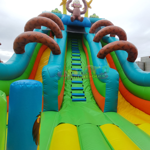 Double sided kids outdoor party jumpers bounce house <b>large</b> bouncy castle toboggan gonflable inflatable safari <b>slide</b> - Product Image 4