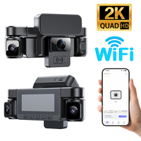 Caméras Wifi 5G avant et arrière, enregistrement DVR avec objectifs 1080P, dashcam 360 degrés, enregistrement en boucle 2K, contrôle par application, boîte noire de voiture