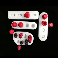 Moldes de Silicona para Fondant de Azúcar con Forma de Frutas 3D, 4 Tipos, Mini, Lindos, Hechos a Mano, para Decoración de Pasteles y Repostería
