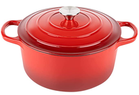 Casserole de cuisson en fonte 5.5-qt ronde Four hollandais Revêtement émaillé en fonte Offre Spéciale