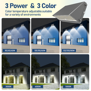 Nuevo Difusor Cuadrado de Policarbonato y Aleación de Aluminio, 3CCT Ajustable, IP65 Impermeable, 40W-100W, Iluminación LED Exterior para Calle - Product Image 2