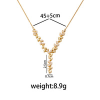 Ensemble de bijoux unisexe motif épi de blé, en cuivre incrusté de zircon, collier, bracelet et bague ajustables, idéal pour le quotidien, les fêtes et comme cadeau - Vente chaude