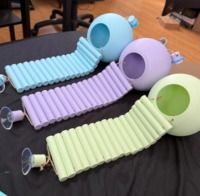 Décoration de bureau en coquille de noix de coco pour reptiles avec mini-pont, style naturel, ventouse – Accent unique pour étagères et rebords de fenêtre