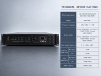 Amplificateur de sonorisation professionnel en rack, de 120W à 2000W, avec contrôle multi-zones, entrées microphone et lecture multimédia