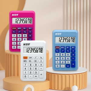 हॉट सेलिंग मिनी कैलकुलेटर बच्चों की जेब उपहार 8 अंकों का बड़ा एलसीडी रंगीन पोर्टेबल स्कूल ऑफिस बैटरी संचालित दोहरी रबर - Product Image 2