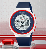 Reloj Deportivo Digital SKMEI 2346 Rojo al por Mayor para Niños con Correa de Plástico Impermeable y Pantalla Electrónica Luminosa