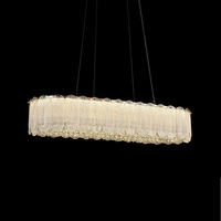 Lustre italien de luxe à 5 niveaux avec pampilles en verre pour les atriums de villas, les plafonds hauts de duplex et les halls d'hôtels.