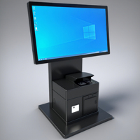 Haute qualité 23.6 "écran tactile de bureau kiosque debout au sol lecteur de codes à barres Scanner de passeport enregistrement interactif en libre-service
