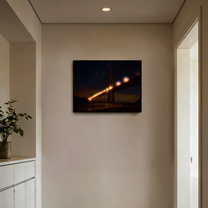 Stampa su Tela per Cornici Artistiche, Quadro con Illuminazione LED, Decorazione con Immagine di Ponte per Interni Moderni, Design Personalizzato - Product Image 2