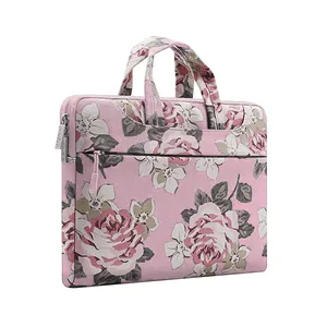 Sac à bandoulière fourre-tout en polyester imperméable à fleur d'impression complète pour femme