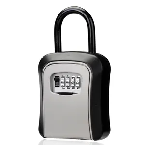 Wall Mounted Safe Storage Key Lockbox Aluminum Outdoor Digital Combination Key Security Lock Box