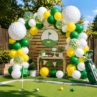 Set Balon Foil Aluminium Bola Golf Grosir, Balon Latex Konfeti, Perlengkapan Dekorasi Latar Belakang Photo Booth Pesta Olahraga Golf